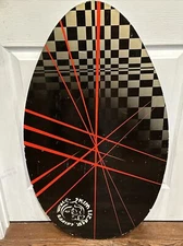 Skim Lizard Wooden Skim Board Surfer Boogie Laser Chekered Fade Fiberglass 37”