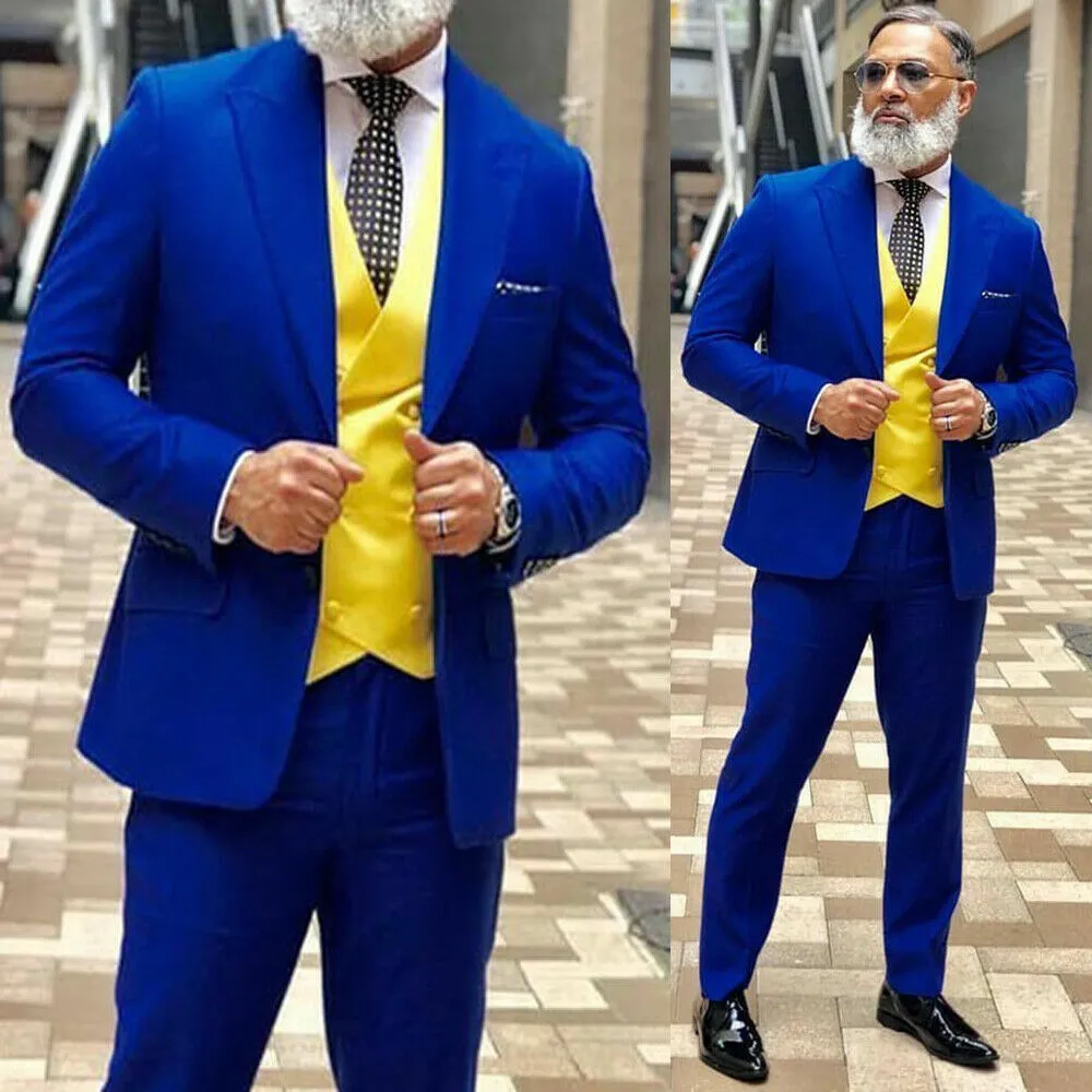 Men's Two Piece Suit Wedding Suit Royal Blue Slim Fit Suits Dinner Suit  Bespoke Tailoring