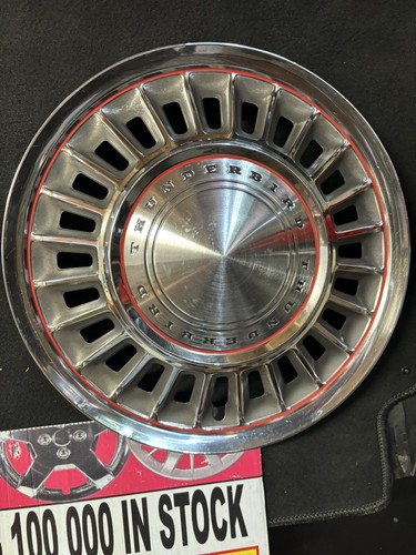 1968 Ford Thunderbird hubcaps 4 very rare Beautiful 15” Black/Red Center/chrome - Picture 4 of 11