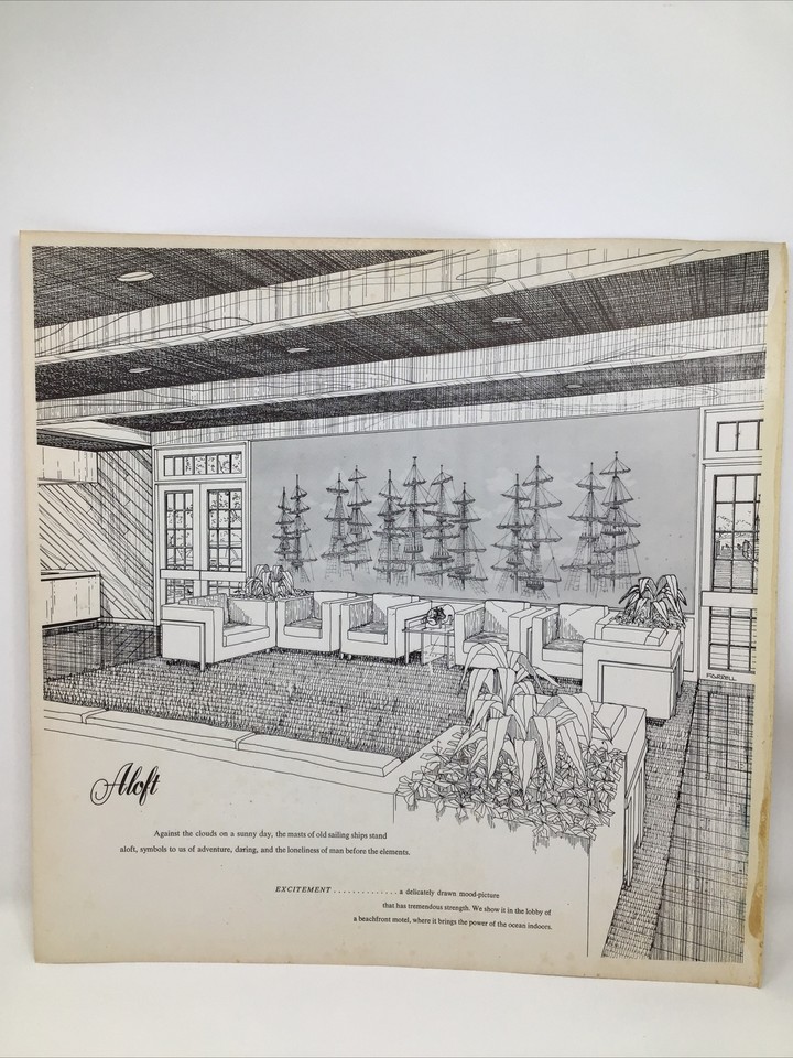 1960s Vintage Wallpaper Sample Schmacher’s Scenic Mural Aloft 968D eBay