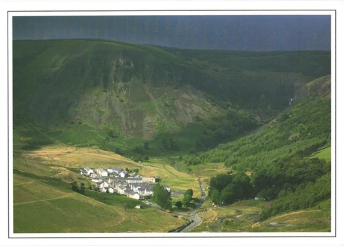 Bird's Eye View of Blaencwm, Rhonda Valley, Mid-Glamorgan, Wales Postcard