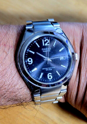 NEEDS BATTERY SMALLER WRIST AUTHENTIC WORKS CASIO STAINLESS STEEL MPT-1265 X13/Q