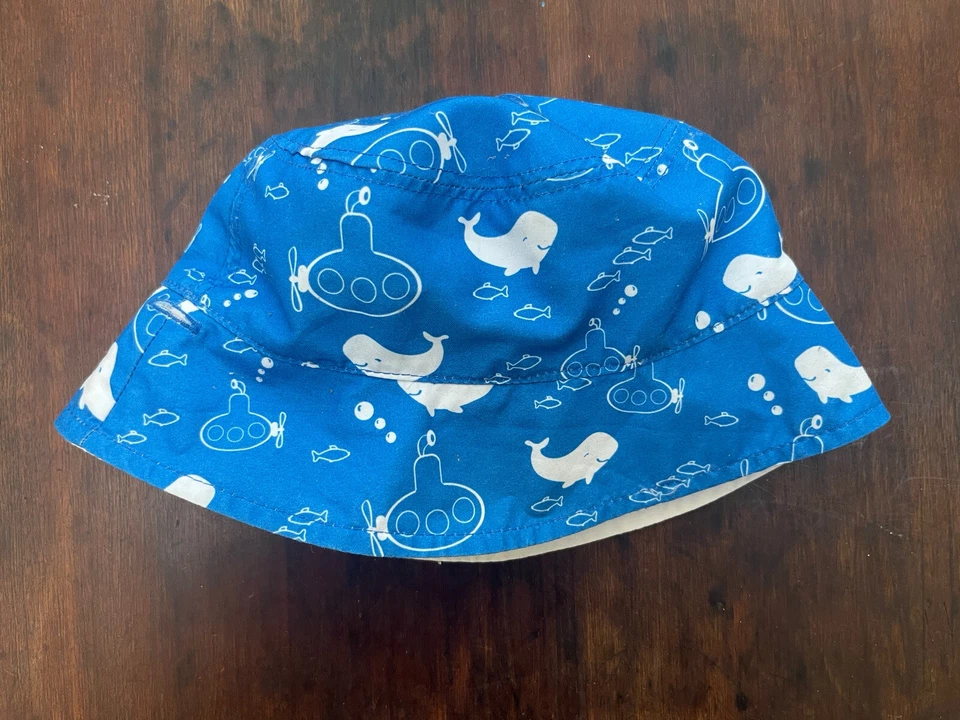 Cat & Jack Baby мальчиков милый китов подводных лодок 100% полиэстер ведро шляпа синий 6-12 М - Изображение 4 из 4
