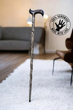 PERSONALIZED Hand Carved Ornamented Wooden Walking Stick Cane, Stick, Rod