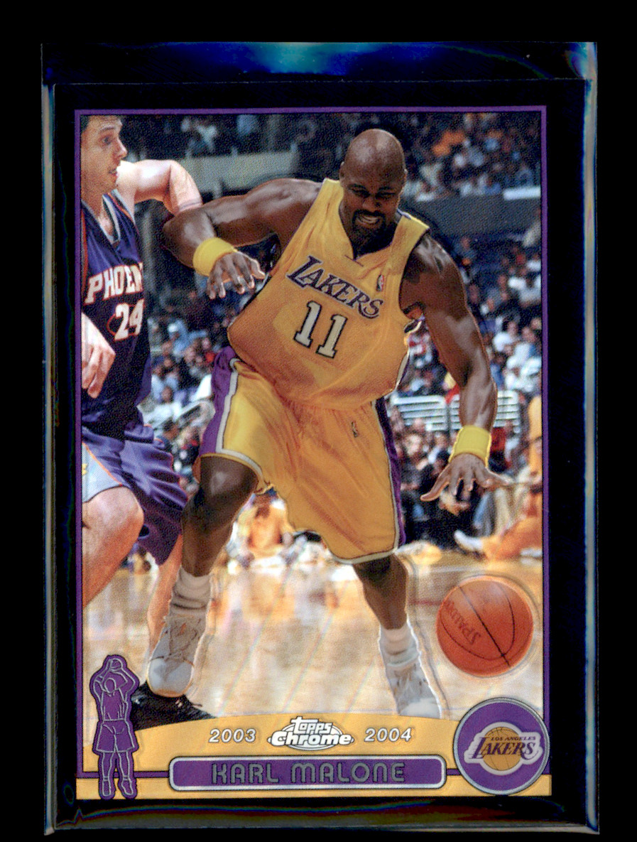 2003-04 Topps Chrome Karl Malone #32 400/500 Black Refractor Los Angeles Lakers