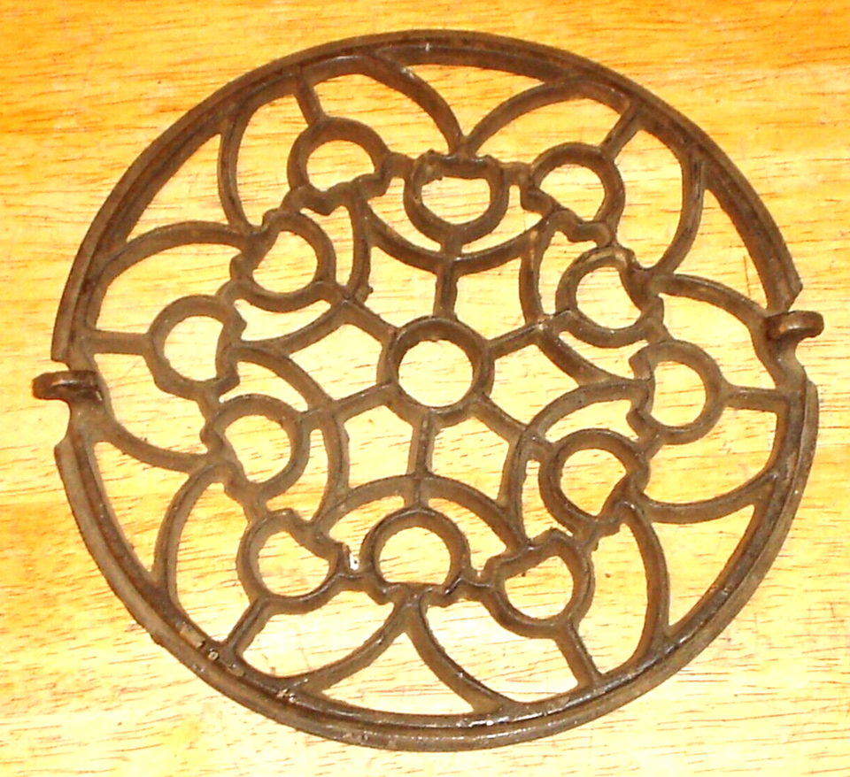 Antique Ornate Cast Iron Stove Pipe Collar Heat Ring Register Grate