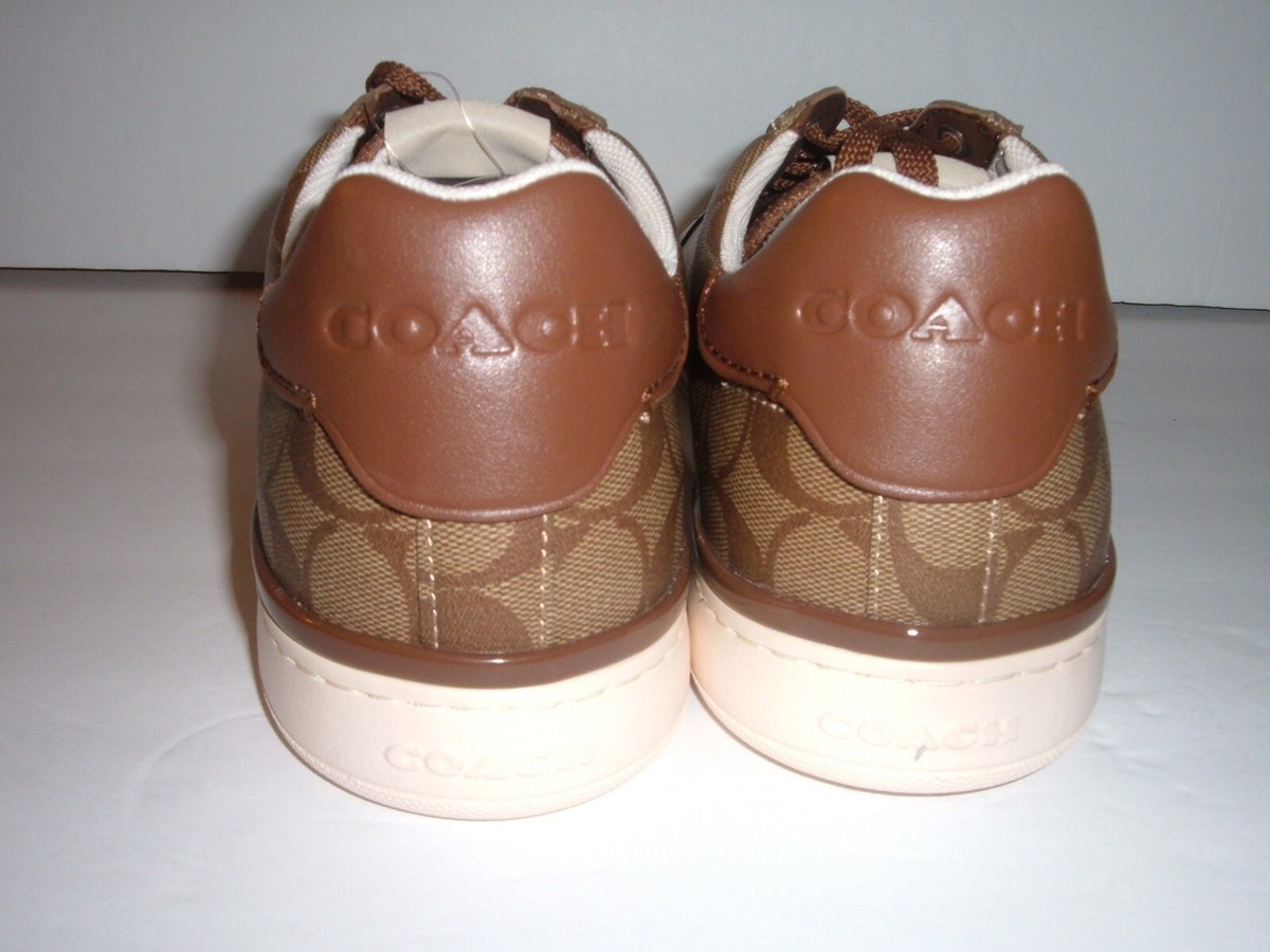 Coach Clip Signature Low Top Sneaker Khaki Saddle Brown G4949