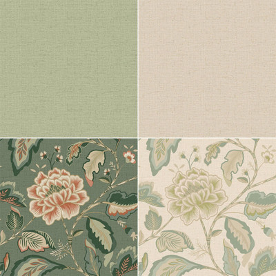 Maya Plain Texture & Floral Trails Wallpaper Textured Hessian Vinyl Belgravia
