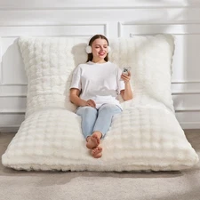 3 in 1 Bean Bag Chair Giant Bean Bag Chairs for Adults with Bubble Cover Conv...