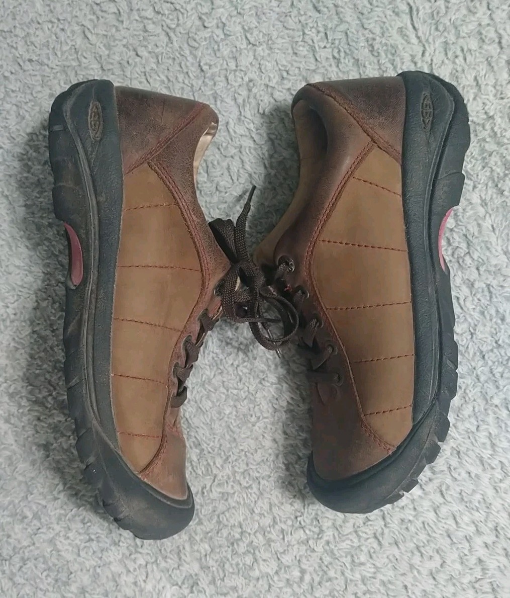 Scarpe sneakers Keen donna stringate in pelle misura 9 5 marrone escursionismo outdoor