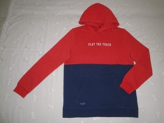 ZARA Kids Kapuzen Sweatshirt Hoodie rot dunkel blau Gr. 164 Top
