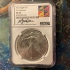 2022 SILVER EAGLE FIRST RELEASES eagle flag NGC MS70 Michael Gaudioso ** Only 21