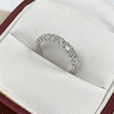 Women's Radiant Cut Eternity Moissanite Wedding Band 14k White Gold Plated Ring
