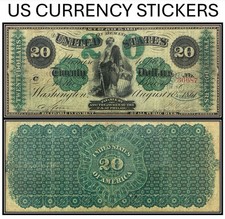 20 Twenty Dollar 1861 Demand Note US CURRENCY STICKERS Lot OF 1