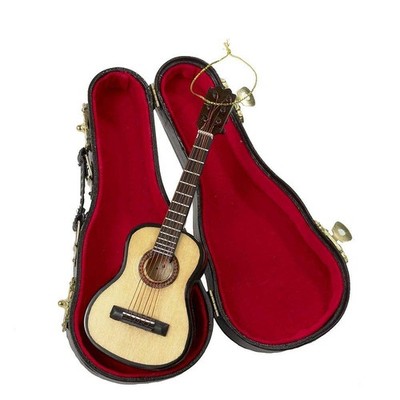Kurt Adler 5.52'' Wood Pearlized Guitar Ornament