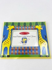 Vintage Hand Painted Wood Giraffe Photo Frame 4 X 6 Melissa Doug New Sealed