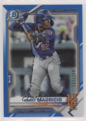 2021 Bowman Chrome Prospects Blue Refractor 137/150 Ronny Mauricio #BCP-210 s3g
