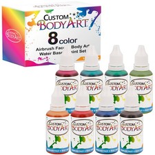 8 Secondary Colors Airbrush Face  Body Art Paint Kit Water-Based Custom Tattoo