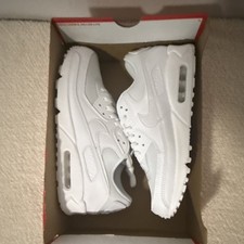 Nike Air Max 90 Triple White Low Top Mens Sne...