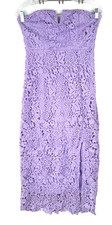 ASTR The Label Lavender Lace Strapless Midi Dress Size M NWT Floral Crochet