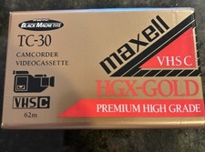 Maxell VHS-C TC-30 HGX-Gold Premium High Grade Video Tapes New Sealed
