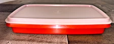 Vintage Tupperware 816 Red Paprika Deli Meat Cheese Keeper Container W/ Seal 817
