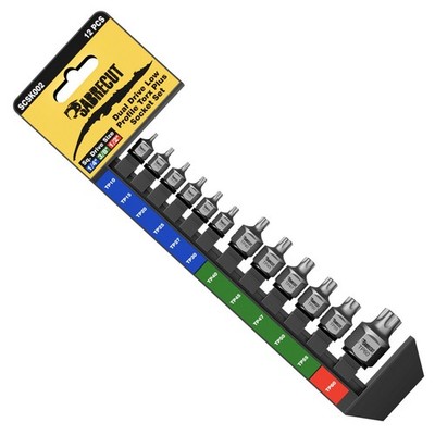 SabreCut 12tlg Low Profile Torx Plus Steckschlüsselsatz TP10-TP60 Dual-Drive