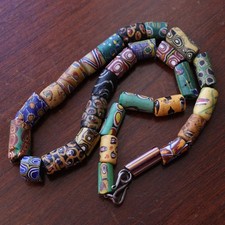 Antique Venetian Glass Trade Beads Strand Necklace - NO TARIFF