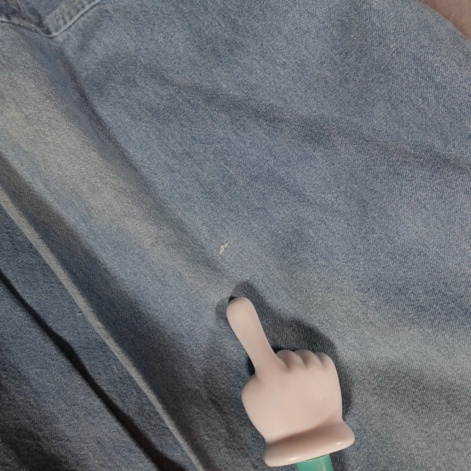 Vintage Dynasty Miami Heat Chambray Denim Shirt Mens M Tall Fit (Estimated) 90s - Image 4 of 4