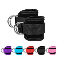1PC Adjustable D-Ring Ankle Wrist Cuffs Padded Strap Brace Support Gym Workouts