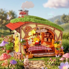 Rolife Fluffy Grove Wooden Dollhouse Model Kit Miniature House for Adults Gifts