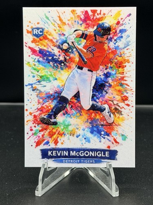 #ad Kevin McGonigle Fan Art Card RC Colorblast White Holo Tigers Rookie Star ⭐️ $5.99