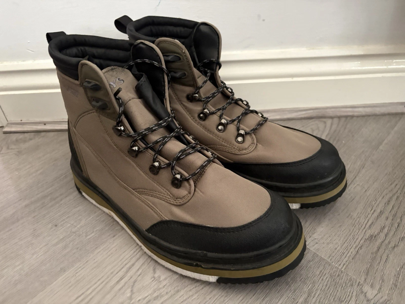 Greys GRX Felt Wading Boots Black Felt Sole Men's Khaki Green Size UK 11
