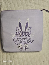 gift bag makeup travel bag zipper pouch  HANDMADE easter design bunny