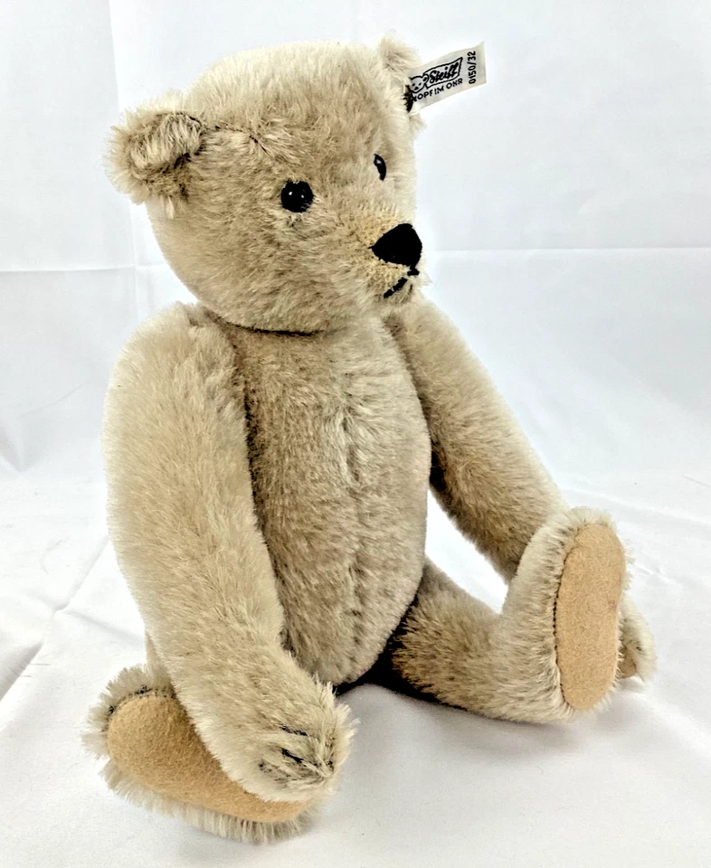 Oso de peluche vintage Steiff clásico mohair 0151/32 Alemania 12" articulado con etiqueta Foto 4 de 4