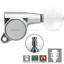 NEW Gotoh SG381-05P1 MG L3 R3 Set LOCKING Mini Tuners OVAL PEARLOID 3x3 - CHROME