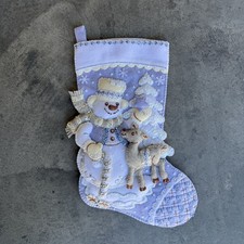 FINISHED Bucilla "Snowman's Winter Wonderland" Christmas Lined 18" Felt Stockng