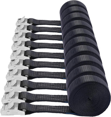 Lashing Straps 10 Pack,1'' x 10Ft Adjustable Cam Buckle Tie Down Cinch Strap for