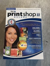 Print Shop Deluxe v22 4 CD Set Box Manual Version 22 Windows XP/2000 Complete VG