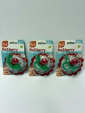 3X Raz Baby Silicone Teether Pacifier   Teething Relief for Infants, Food-Grade