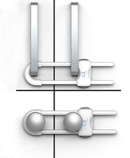 Baby Proofing Cabinet Locks  Adjustable U Shaped Baby Safety Pack of 4 White