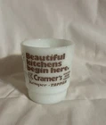Vintage Anchor Hocking Milk Glass Mug Cramer’s Advertising VGC