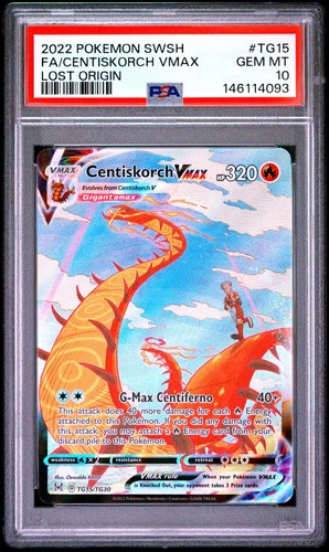 Pokemon Sword & Shield Lost Origin Centiskorch VMAX #TG15/TG30 Full Art PSA 10