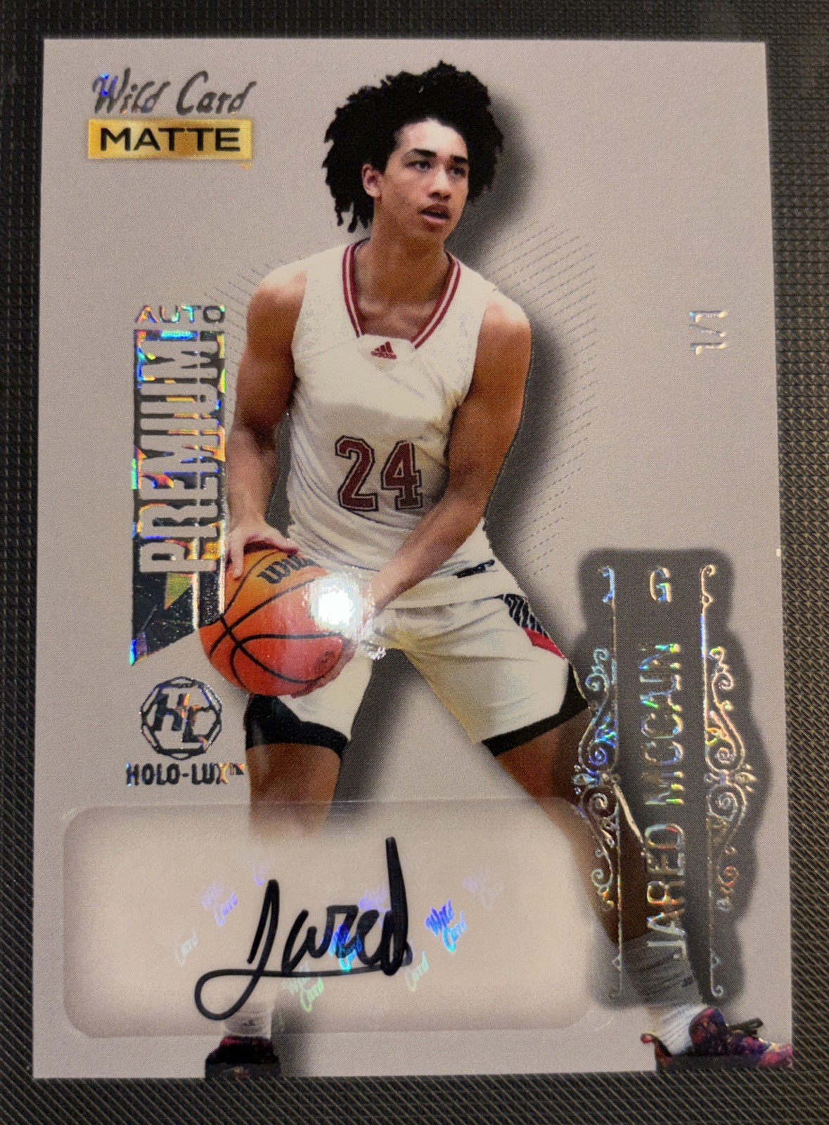 2022 Wild Card Jared Mccain MB-A Premium Holo-lux 1/1 Auto DukeBlue Devils 76ers