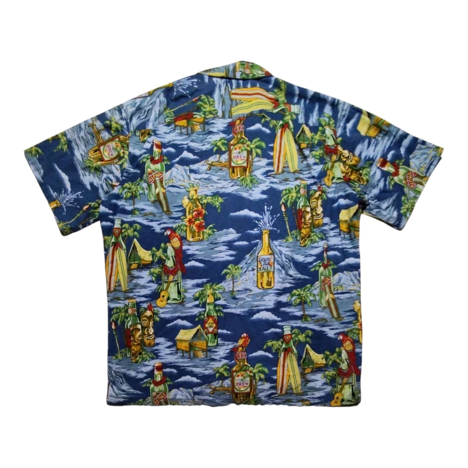Camisa Hawaiana Hilo Hattie Para Hombre 2XL Multicolor Estampado Loro Manga Corta Botón Foto 3 de 4