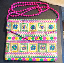 Multicolor Floral Embroidered Crossbody Bag S...