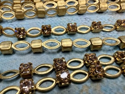 Gorgeous Vintage Swarovski Linked Chain - Light Colorado Topaz