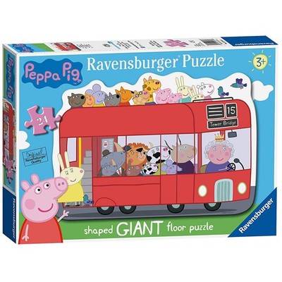Peppa Pig London Busförmiges riesiges Bodenpuzzle (24 Teile) - Brandneu & versiegelt