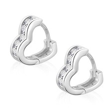 925 Sterling Silver Heart Earrings Small Hoop Earrings for Women Hypoallergenic