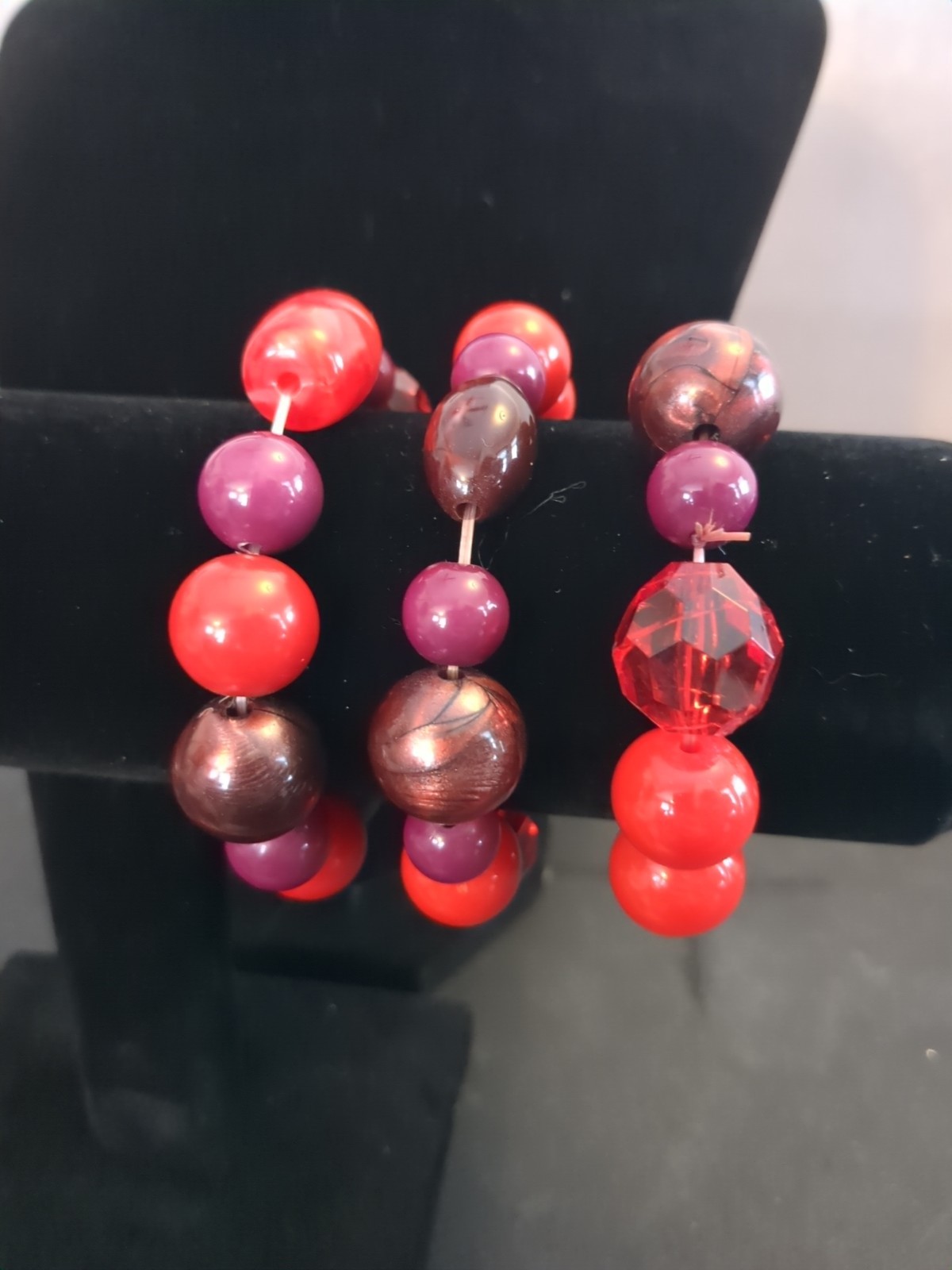 Hand Made Multi Colored Stretch Bracelets All 3 - image 2